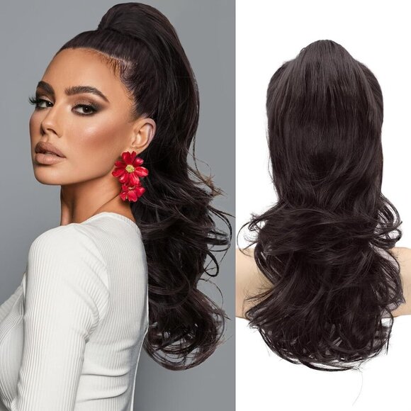 Dark Brown Ponytail Extension 18\